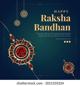 Banner design of happy Raksha Bandhan Indian festival template.