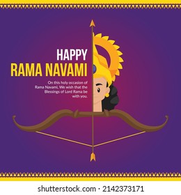 Banner design of happy ram Navami cartoon style template.