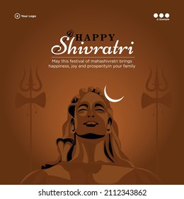 Banner design of happy shivratri Indian Hindu festival template
