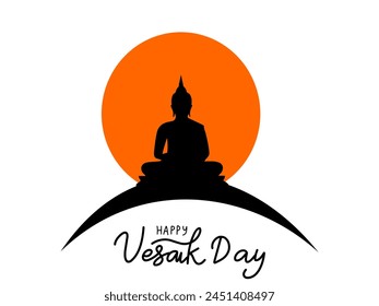 Banner Design Of Happy Vesak Day Vetor Design With Buddha In Circle