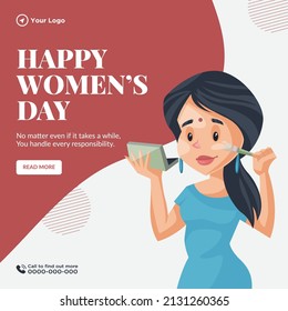 Banner design of happy women's day template.
