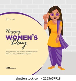 Banner design of happy women's day template.