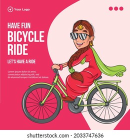 Banner design of have fun bicycle ride template.