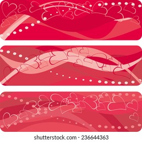 Banner design with heart shapes and space for text