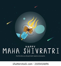 Banner design of Hindu festival happy maha shivratri template.