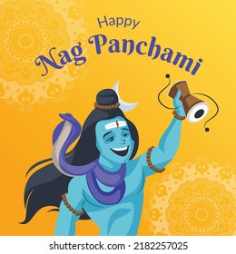 Banner design of Hindu festival happy nag panchami template
