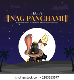 Banner design of Hindu festival happy nag Panchami template.