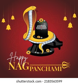 Banner design of Hindu festival happy nag Panchami template.