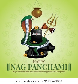 Banner design of Hindu festival happy nag Panchami template.