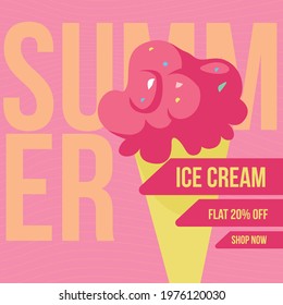 Banner design of ice cream template.