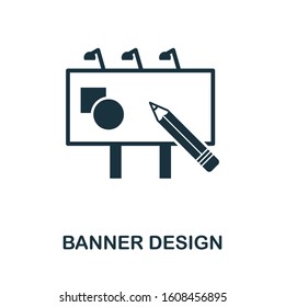 Banner Design icon. Simple element from design technology collection. Filled Banner Design icon for templates, infographics and more.