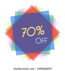 Banner design images 70% discount on sales.