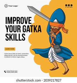 Banner Design Of Improve Your Gatka Skills Template.