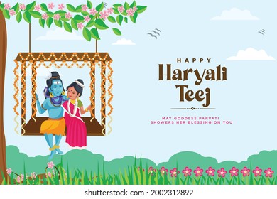 Banner design of indian festival happy haryali teej template.