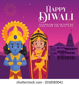 Banner design of Indian festival happy Diwali template.