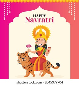 Banner design of Indian festival Happy Navratri template.