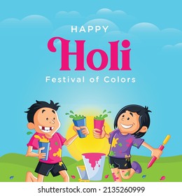 Banner design of Indian festival happy Holi festival of colors template.
