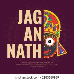 Banner design of Indian festival jagannath rath yatra template. 
