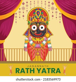 Banner design of Indian festival jagannath rath yatra template. 