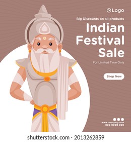 Banner design of Indian festival sale for a limited time only. Vector graphic illustration.	