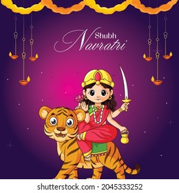 Banner design of Indian festival subh Navratri template.