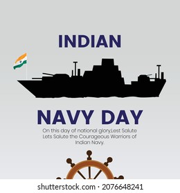 Banner Design Of Indian Navy Day Template.