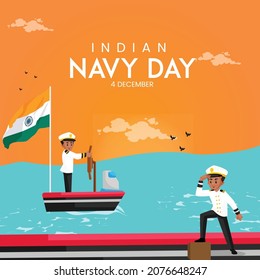 Banner design of Indian navy day template.