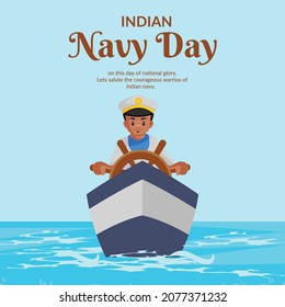 Banner design of Indian Navy Day template.