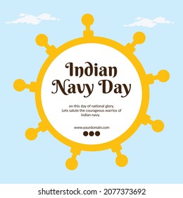 Banner Design Of Indian Navy Day Template.