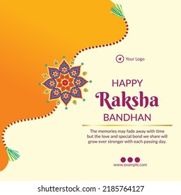 Banner design of Indian religious festival happy raksha bandhan vector illustration.