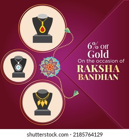Banner design of Indian religious festival happy raksha bandhan vector illustration.