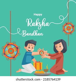 Diseño de carteles de la ilustración vectorial del festival religioso indio feliz raksha bandhan.