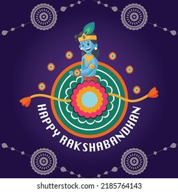 Banner design of Indian religious festival happy raksha bandhan vector illustration.