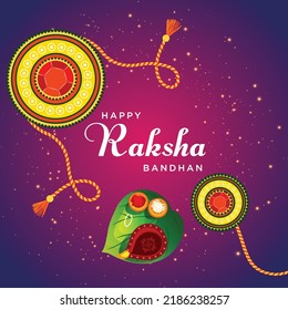 Banner design of Indian traditional festival happy Raksha Bandhan template.