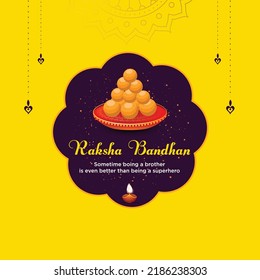Banner design of Indian traditional festival happy Raksha Bandhan template.