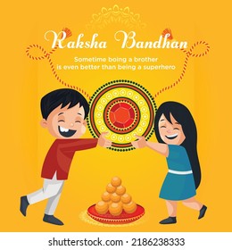 Banner design of Indian traditional festival happy Raksha Bandhan template.