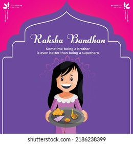 Banner design of Indian traditional festival happy Raksha Bandhan template.
