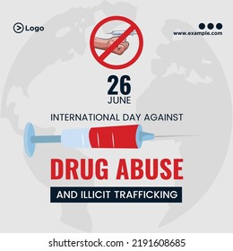 Banner Design International Day Against Drug Stock Vector (Royalty Free ...