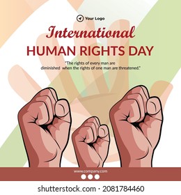 Banner design of international human rights day template. 