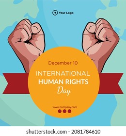 Banner design of international human rights day template. 