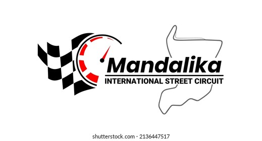 Banner design of international street circuit racing championship on Mandalika island, Lombok, Indonesia.