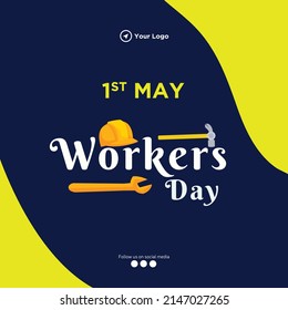 Banner design of international workers day template.