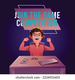 Banner design of join the game competition template.
