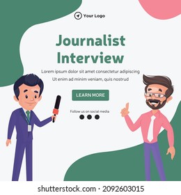 Banner design of journalist interview template.