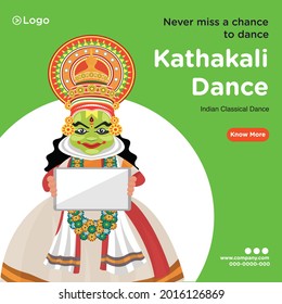 Diseño de pancartas de la plantilla de baile kathakali.