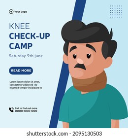 Banner design of knee check up camp cartoon style template.