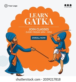 Banner Design Of Learn Gatka Join Classes Template.