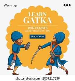 Banner Design Of Learn Gatka Join Classes Template.