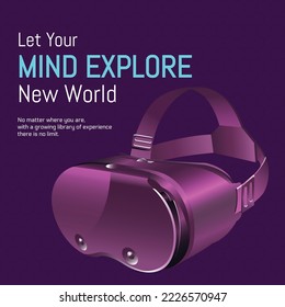 Banner design of let your mind explore new world template. 