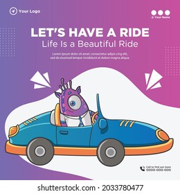 Banner design of let's have a ride template.